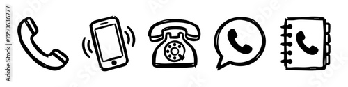 Phone, Smartphone and Rotary Phone Monochrome Icon Set. High quality stock illustration with clear subject focus and cohesive composition for versatile commercial usage.