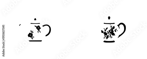 A classic blue teapot with floral accents, set against a clean white background