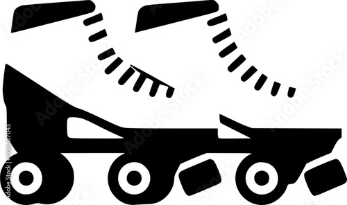 Rollin' Retro: A Pair of Quad Roller Skates in Vintage Design