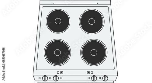 Electric stove with four burners.