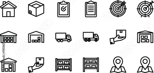Collection of logistics and delivery icons