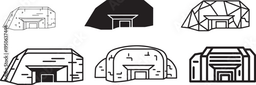 Various architectural designs of underground or semi-subterranean structures