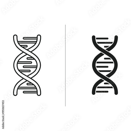 DNA Helix Icons Genetics Science Health Medical Research Discovery