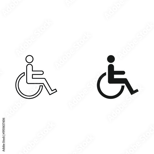 Wheelchair Symbol Accessible Icon Design Graphic
