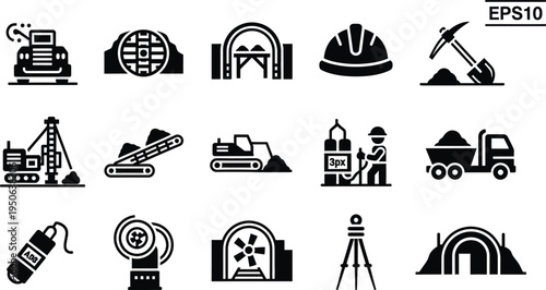 Construction and industrial icons set