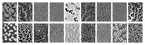 Organic Abstract Texture Tiles Seamless Pattern Set Hand Drawn Vector