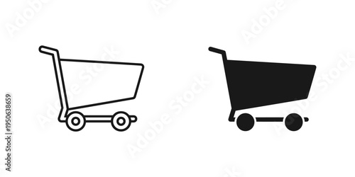 hand truck and flatbed cart transporting goods flat design vector illustration