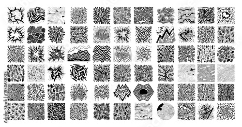 Abstract Texture Tiles Mega Set Seamless Hand Drawn Patterns Vector Collection