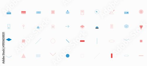 Modern Minimalist Flat Design Icons and Abstract Geometric Graphic Elements Collection