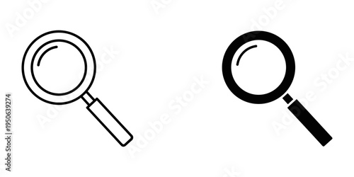minimalist magnifying glass search icon vector illustration flat design