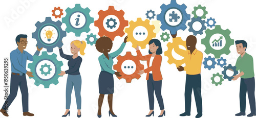 Business team discussing strategy with lightbulb idea on whiteboard