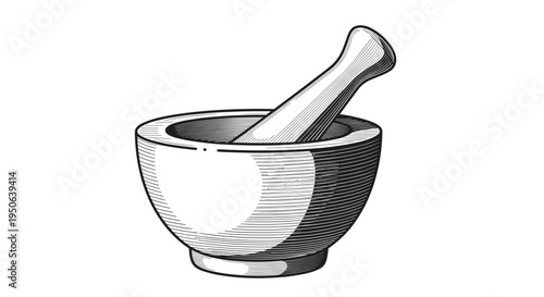 Mortar and pestle kitchen tool 2.