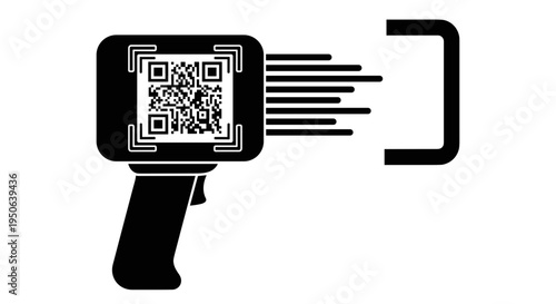 QR code scanner device reading barcode.