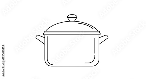 Simple line drawing of a saucepan 1.
