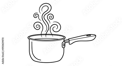 Steaming pot with a handle.