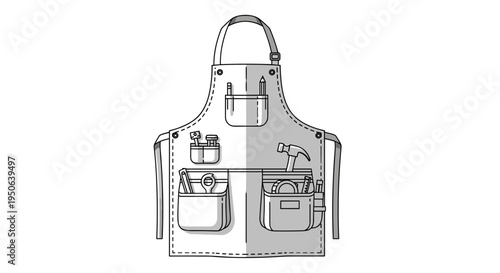 Tool apron with multiple pockets.