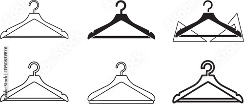 Various designs of hangers showcasing different shapes and structural styles