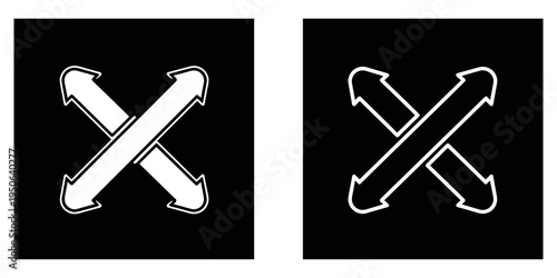 crossed bones skull symbol flat design vector illustration on black background