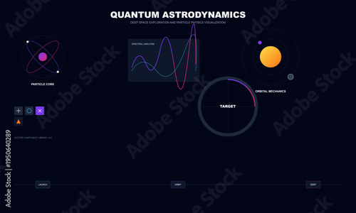 Quantum Astrodynamics Data Visualization UI: Deep Space Particle Physics Exploration Interface