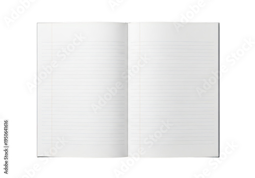 Open blank notebook with two visible pages ready for writing