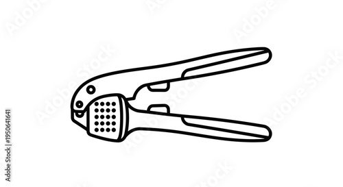 Garlic press kitchen utensil tool.
