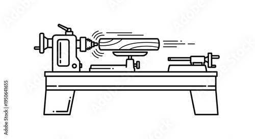 Lathe machine in a workshop.
