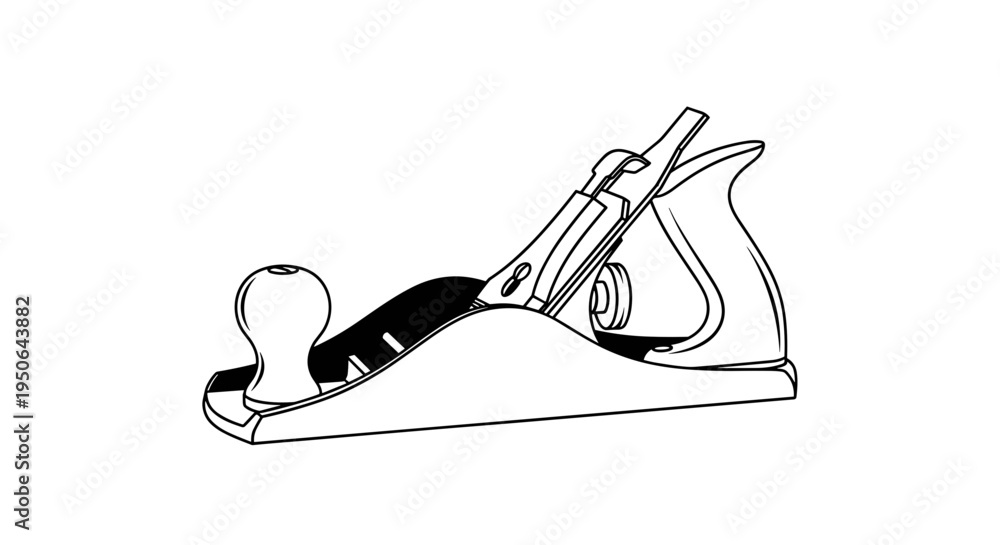 Foto Handheld woodworking plane tool equipment.