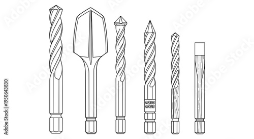 Drill bits metal construction tools.