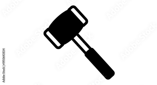Black silhouette of a gavel icon.