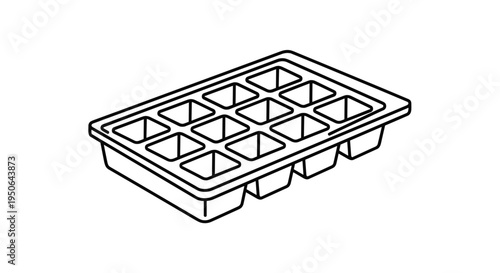 Ice cube tray with multiple compartments.