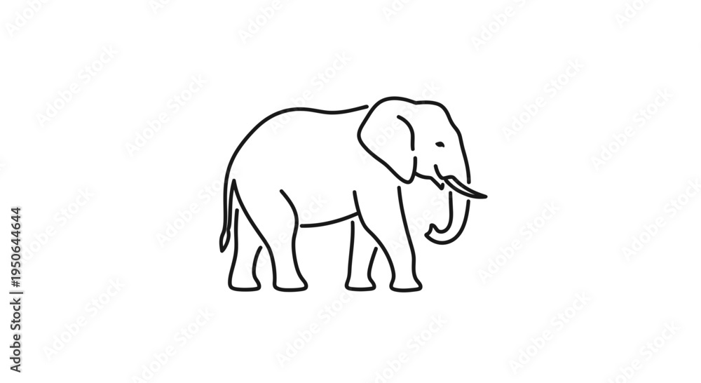 Fototapeta premium line drawing of elephant