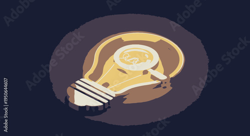 light bulb with magnifying glass