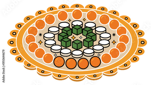 Indian Tricolor Floral Frame Vector, Orange White and Green Geometric Mandala Border for Independence Day, Republic Day and Cultural Celebration