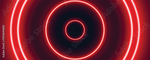 Abstract Neon technology background with Red circle lines glowing light for Landing Page Web design