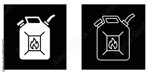 gas canister fuel container safety hazard warning flat design vector illustration