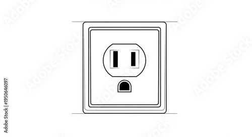 Outline Drawing of a Standard North American Electrical Outlet.