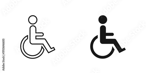 disabled person in wheelchair flat design vector illustration isolated on white background