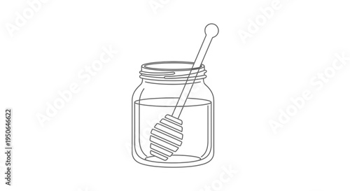 honey jar with dipper