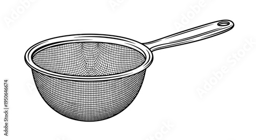 Mesh kitchen strainer with handle 1.