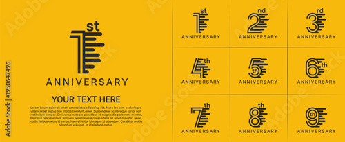 Anniversary logo type set with double line number. black color can be use special moment