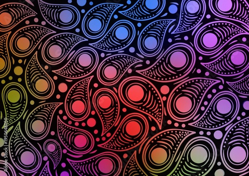 Colorful paisley pattern wallpaper background design