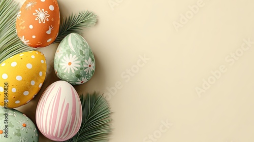 Stylish Easter Eggs Minimal Spring Background