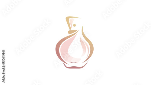 Elegant perfume bottle illustration on white background minimalist design