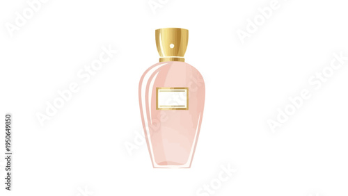 Elegant perfume bottle illustration on white background vector design