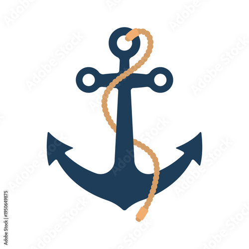 Anchor icon. Colored silhouette. Front view. Vector simple flat graphic illustration. Isolated object on a white background.