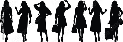 Silhouettes of women in business attire