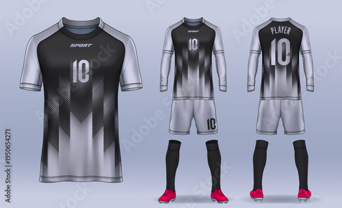 t-shirt sport design template, Soccer jersey mockup for football club. uniform front and back view.	