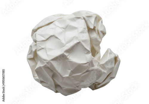Crumpled white paper ball resting on a flat surface
