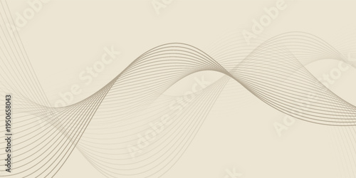 Abstract background with lines and waves. Web banner size. Element for design. Vector background for brochure, booklet, flyer, poster. Brown and beige gradient. Coffee, cafe eps10