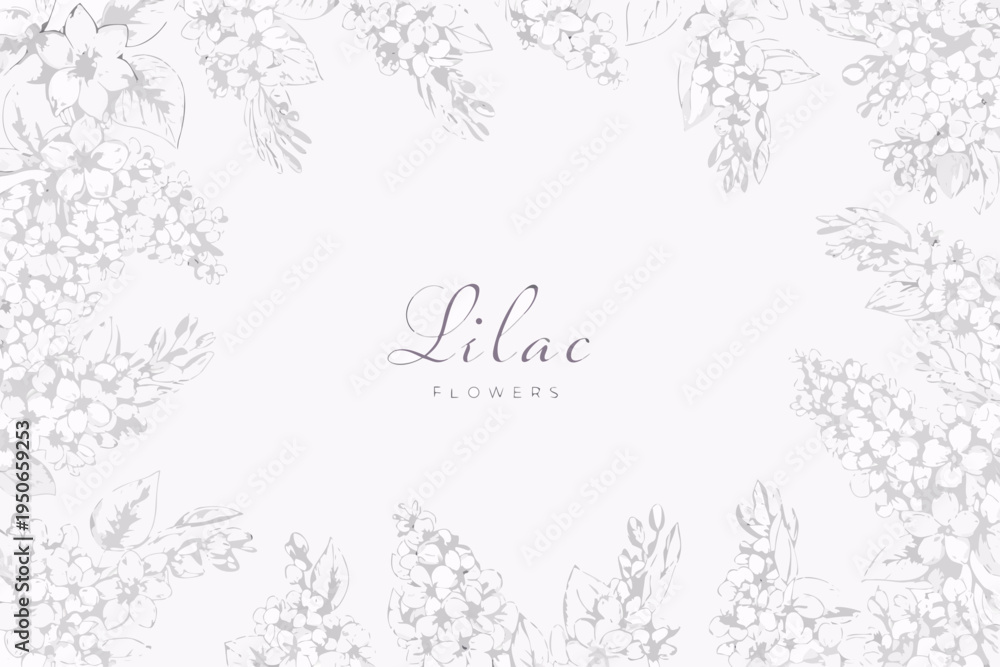 Obraz premium Delicate lilac flower arrangement with elegant script text overlay